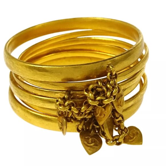 CHANEL Jewelry - Chanel Heart Bangle Gold 95P 134071